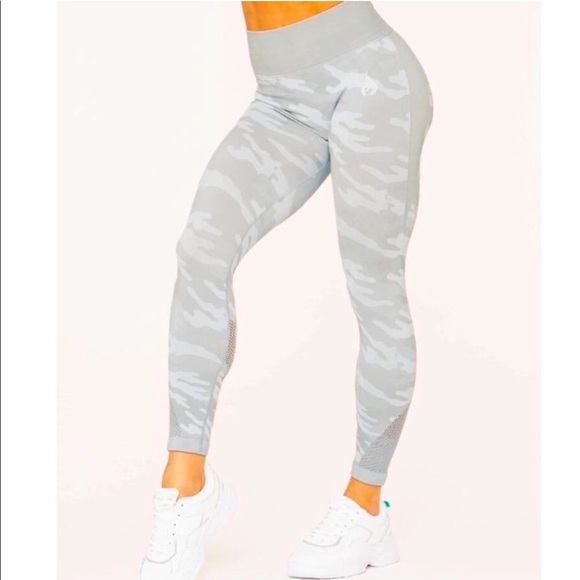Ryderwear Pants - Ryderwear Grey Camo Seamless High Waisted Leggings